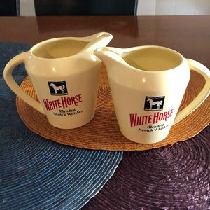 Vintage White Horse Whiskey Pitcher-Set of 2